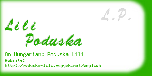 lili poduska business card